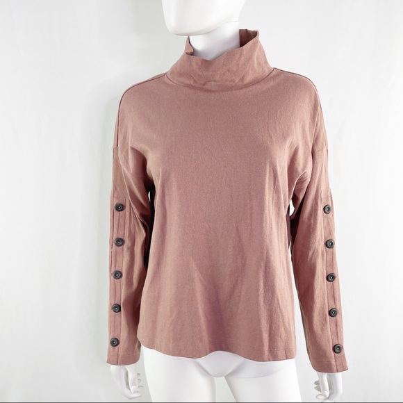 New Madewell Blush Pink Long Sleeve Button Sleeve Sweater Top Size S - Picture 2 of 10